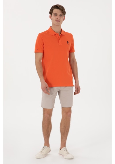 U.S. Polo Assn. Erkek Slim Fit Polo Yaka Nar Çiçeği Basic Tişört 50307699-VR039