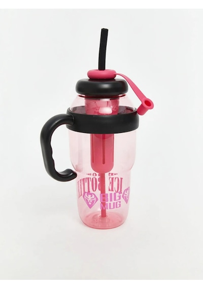 Bıgmug Ice Cream Tritan Pipetli Suluk Detoks Matara 1300 Ml Siyah