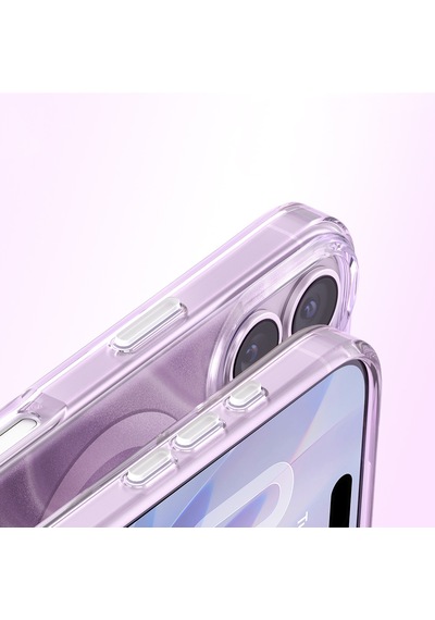 İphone 17 Uyumlu Kılıf M-safe Özellikli l Swarovski Taşlı Zore Paris Rovix Sert Pc Kapak Mor