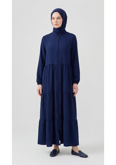 Nevayla Moda Kat Katlı Ferace - Lacivert / F0147
