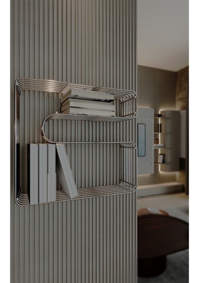 Paslanmaz Metal Duvar Rafı Kitaplık Banyo Düzenleyici Kıvrımlı Tel Kitaplık Ve Mutfak Rafı Gümüş