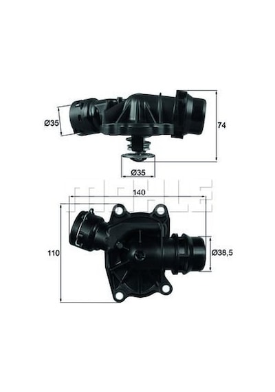 BEHR MAHLE TI23388 Termostat 88°C Plastik Govdeli (BMW: M57 E39-E46-E53 / Landrover: Range Rover 3.0D ) (WH796816)