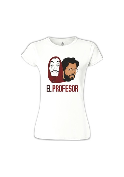 La Casa De Papel - El Profesor Beyaz Kadın Tshirt 001