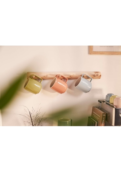 Seramik Kupa Seti, 350 Ml, Makaron Renkli, 6 Parça, Mikrodalga Ve Bulaşık Makinesi Uyumlu Çok Renkli