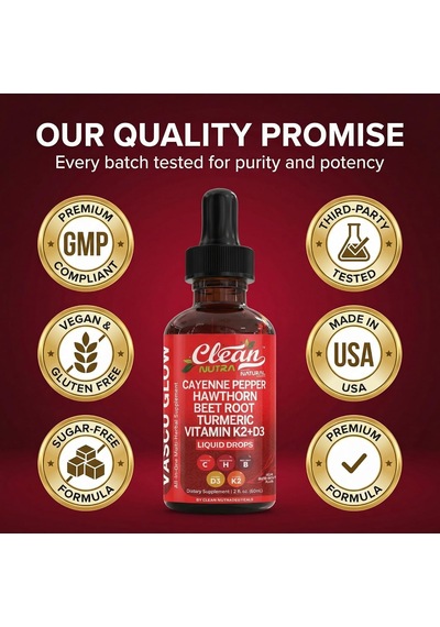 Clean Nutraceuticals Caye.nne Pepper Drops Supplement Liquid + Hawthorn Berry, Vitamin D3 60 Ml Usa Menşeii Dmmedicineden Orijinal
