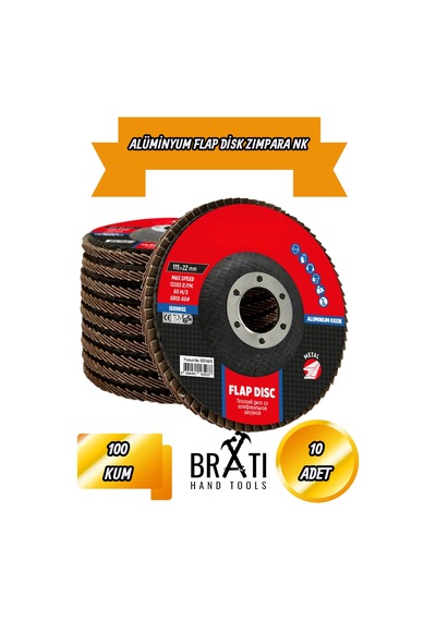 100 Kum Avuç İçi Taşlama Flap Disk Zımpara 115 X 22,23 Mm 10 Adet