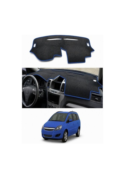 Opel - Zafira B 2005-2014 Uyumlu Torpido Koruma Kılıfı - Mavi Şeritli
