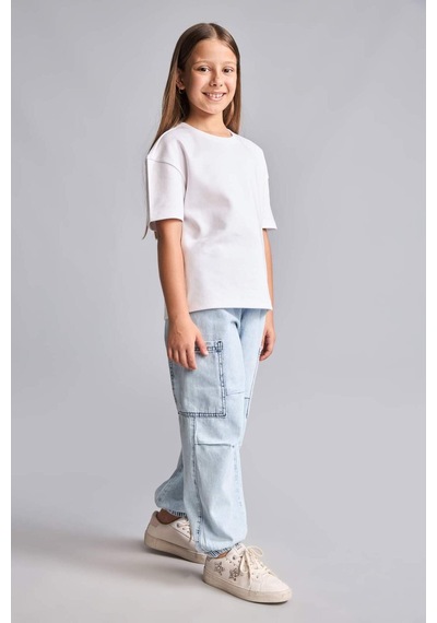 Defacto Jogger Fıt Elastik Bel Jean Açık Mavi Pantolon Erkek Çocuk H7278a826smnm39 Mavi-nm39