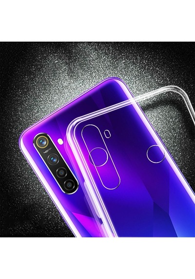 Rba Aksesuar Realme 5 Pro Kılıf Rba Süper Silikon Kapak - Renksiz Çok Renkli