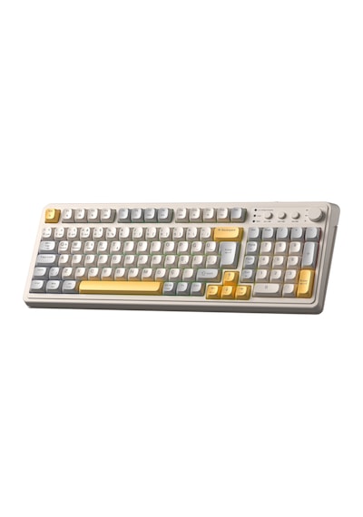 Aula S99 Retro Rgb Gaming 3 Modlu Bluetooth/2.4ghz/usb-c Kablosuz Makrolu Türkçe Q Klavye Sarı
