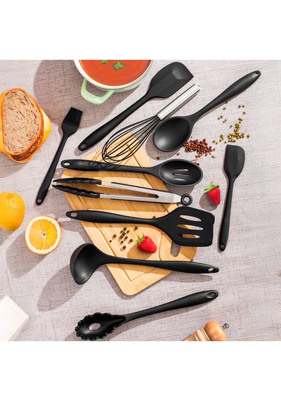 Perotti 15678 Kitchenmate Lucy Black 10 Parça Silikon Spatula Set