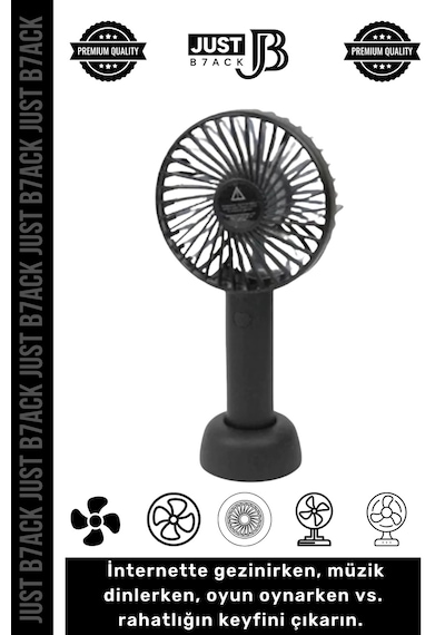 Minielfanı Usb Şarjlı 3 Kademeli Sessiz Taşınabilir Mini Fan Pervaneli Soğutucu Küçük Vantilatör