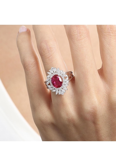 Mia Vento Effective Diamond Venedik Dansı Sentetik Yakut Taşlı Gümüş Yüzük