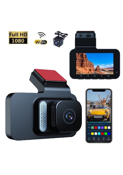 Araç İçi Kamera Wifi Yol Kayıt Cihazı 170 Açı Full Hd 1080p G Sensörlü Hareket Sensörlü