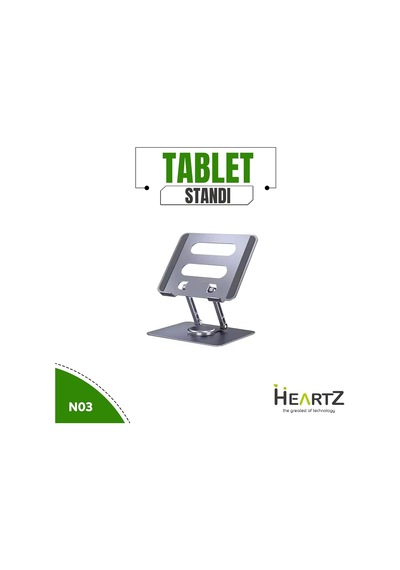 360 Derece Sonsuz Pozisyonda Dönebilen Katlanabilir Metal Alaşımlı Yükseklik Ve Açı Ayarlı Kaydırmaz Telefon Ve Tablet Standı Tablet Standı N03