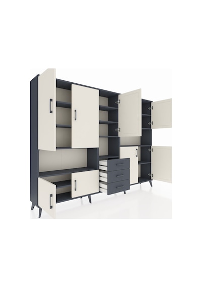 Arges Dolap 13 Raflı 3 Çekmeceli 9 Kapaklı 220x30x163 Antrasit-ay Antrasit-aytaşı/antrasit Arges Dolap 13 Raflı 3 Çekmeceli 9 Kapaklı 220x30x163 Antrasit-ay Antrasit-aytaşı/antrasit