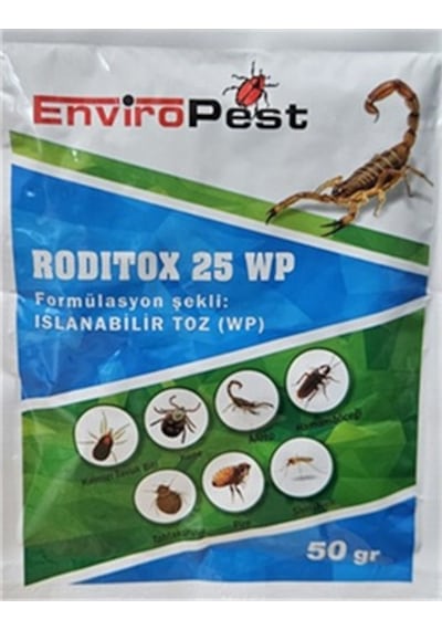 Enviro Pest Roditox 25 Wp Toz Kene Pire Akrep ve Tahtakurusu 50 G