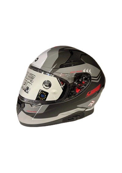 Shiro Katana Sv Orbe Kapalı Kask Mat Gri - Siyah