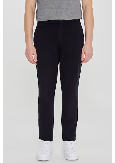 Premıum Altınyıldız Erkek Sıyah Pamuklu Slim Fit Dar Kesim Yan Cepli Armürlü Esnek Pantolon Siyah