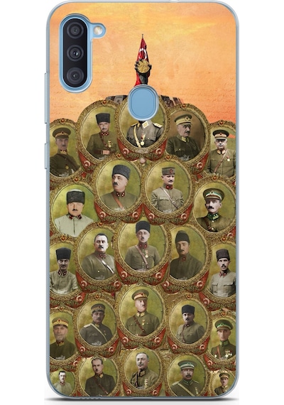Samsung Galaxy A11-m11 Uyumlu Atatürk Ve Kurtuluş Savaşı Komutanları Baskılı Silikon Kılıf Renkli