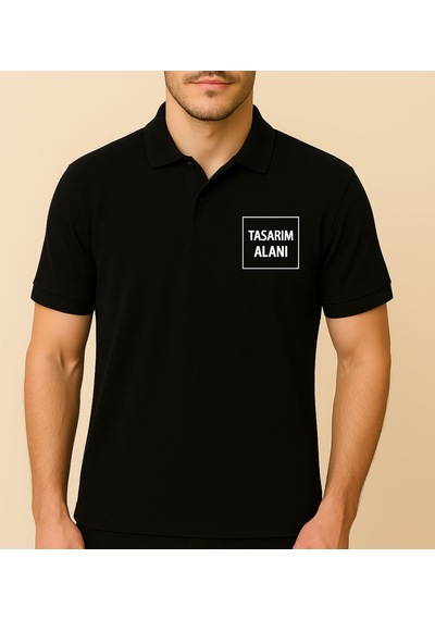 Bk Gift Kişiye Özel Logolu Siyah Polo Yaka Tişört-1, Firma T-shirt, Logolu T-shirt, Sevgiliye Hediye, Kobitmeyencom34028 Bk Gift