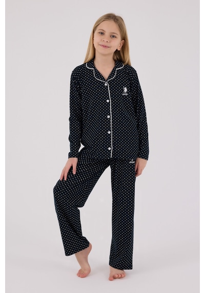 U.s. Polo Assn Kız Çocuk Lacivert Gömlek Pijama Takımı 5274-48862 Lacivert