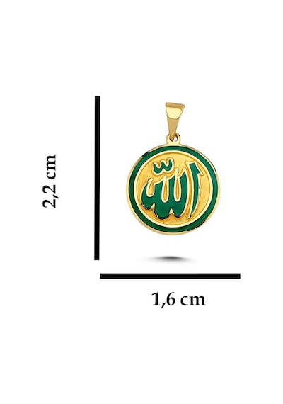 Kayra Mücevher Allah Yazılı Mineli Altın Kolye Ucu Ah92