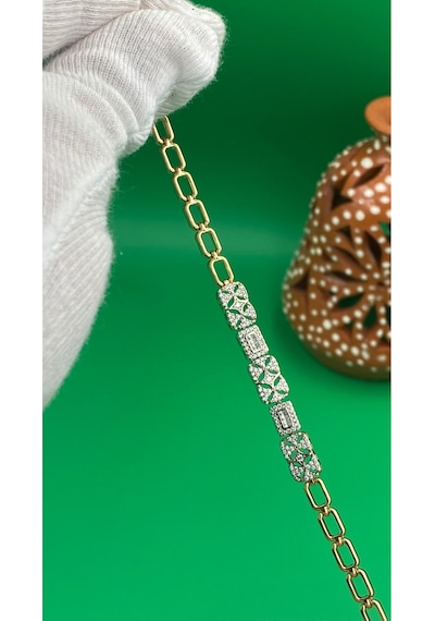 Xuping Rose Gold Yıldız Desenli Zirkon Taşlı Bileklik Altın