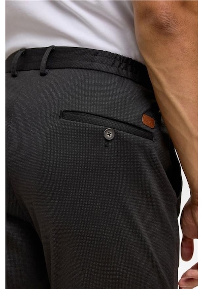 Süvari Siyah Slim Armürlü Jogger Pantolon Siyah