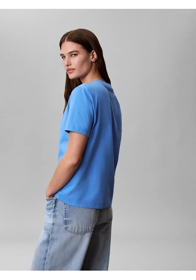 Calvin Klein A- Inst Logo Classıc, Cg1 Mavi Kadın T-shirt