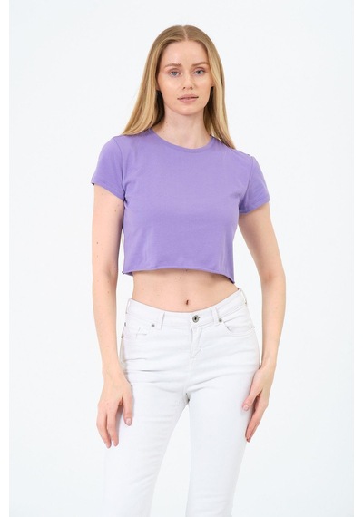 Kadın Kısa Kollu Oversize Crop Çok Renkli