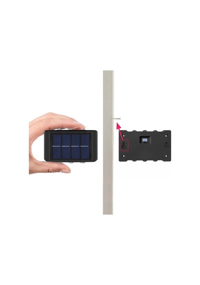 6 Ledli Solar Güneş Enerjili Aplik Led, Dekoratif Duvar Monteli Gün Işığı Led Bx40 Çok Renkli