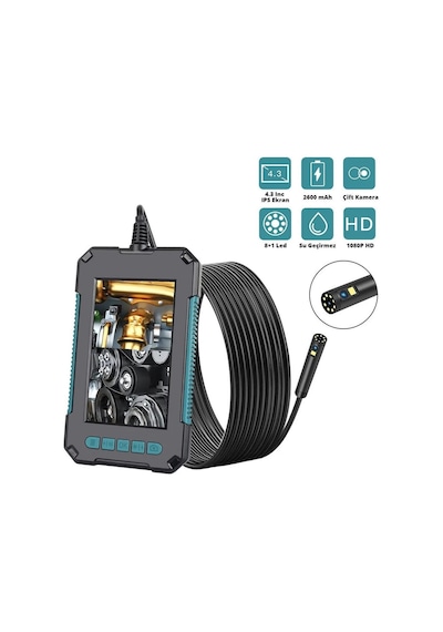 Powermaster Pm-7869 10 Metre Kablolu 8mm Hd 1080p Endeskop Yılan Kamera