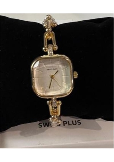 Swiss Plus Woman Watch Model-7 St0227kbl Gold