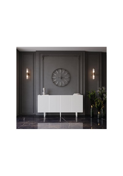 Enwood Capella Beyaz Mdf 4 Kapaklı Raflı 140 Lık Konsol Beyaz 140 X 80 Diğer