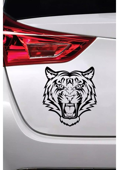 Kaplan Kafası - Araç, Oto, Laptop, Duvar Uyumlu Sticker 10 11 Cm