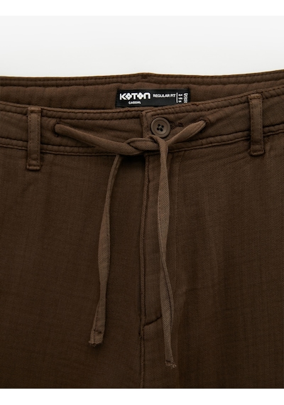 Koton Pamuklu Cepli Straight Fit Beli Bağcıklı Düğmeli Pantolon Kahverengi 6sam40018hw Kahve Koton Pamuklu Cepli Straight Fit Beli Bağcıklı Düğmeli Pantolon Kahverengi 6sam40018hw Kahve