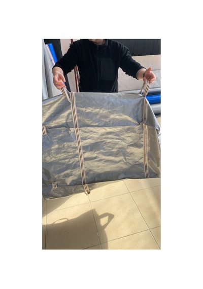 Kargo Haralı Tekstil Taşıma Çuvalı Pvc Polyester Tabanlı -şerit Kolonlu,tutma Yerli,kuşgözü Kapsüllü Gri