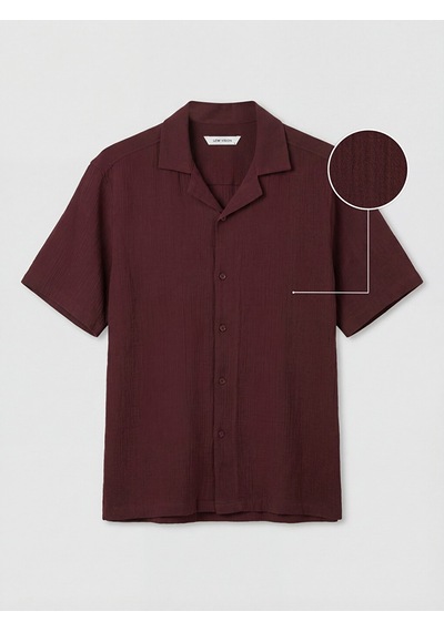 Lcw Vision Bordo Regular Fit Resort Yaka Müslin Erkek Gömlek Lcw Vision Bordo Regular Fit Resort Yaka Müslin Erkek Gömlek