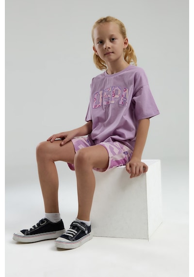 U.S. Polo Assn. Kız Çocuk Mor Bermuda Takım Us2084-c-v2 Mor
