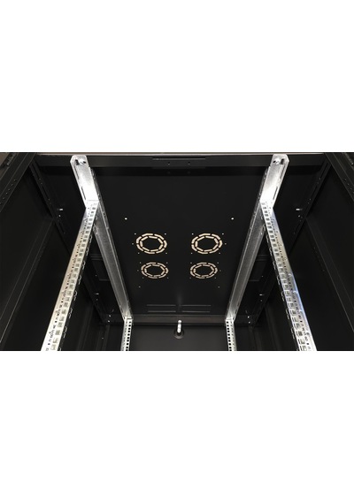 Lande Demonte 42u 800x1000 Hyperline Dikili Tip Rack Kabinet Siyah Ön Cam Kapak / Tekerlekli