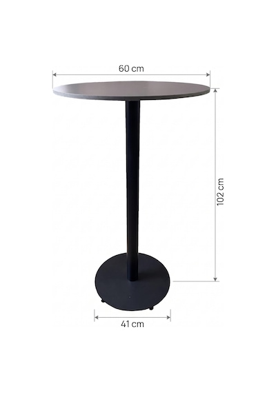 Matte Prime Füme Yuvarlak Kompakt Laminant 102cm Bistro Metal Masa - Cafe, Otel, Restoran Masası Matte Prime Füme Yuvarlak Kompakt Laminant 102cm Bistro Metal Masa - Cafe, Otel, Restoran Masası
