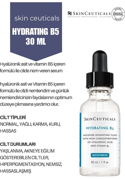 Hyalüronik Asit Ve Vitamin B5 İçeren Cildi Nemlendirici Hydrating B5 Serum 30 Ml