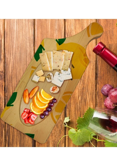 Bk Gift Limon Tasarımlı Dikdörtgen Şeklinde Doğal Ahşap Servis Ve Sunum Tabağı Model 1