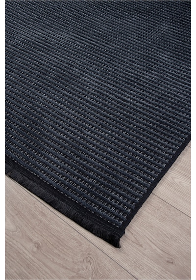 Antrasit Şönil Kilim Salon Oturma Çocuk Odası Hasır Yıkanabilir Yolluk Kaymaz Taban Halı Siyah Antrasit