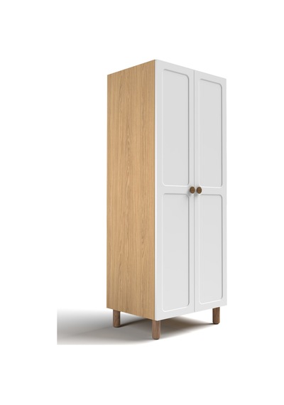 2 Kapaklı 3 Raflı Gardırop Mdf Kapak Beyaz