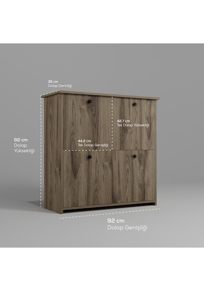 Dekorfim DF08103BR MDF Antre Hol Ayakkabılık Ayakkabı Dolabı