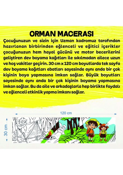 30x120 Boyama Rulosu Yaman Safaride + Adel 12'li Keçeli Boya Kalemi
