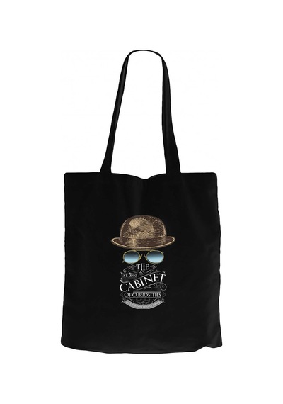 Cabinet Of Curiosities Logo Siyah Kanvas Bez Çanta