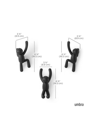 Umbra Buddy Kanca, Ceketler, Şallar, Çantalar, Sırt Çantası, Havlular Ve Daha Fazlası İçin Dekoratif Duvar Askısı, 3&apos Lü Set, Siyah 100 Umbra Buddy Kanca, Ceketler, Şallar, Çantalar, Sırt Çantası, Havlular Ve Daha Fazlası İçin Dekoratif Duvar Askısı, 3&apos Lü Set, Siyah 100